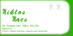 miklos macs business card