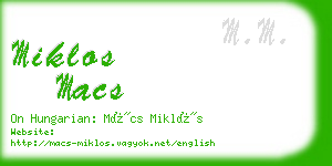 miklos macs business card